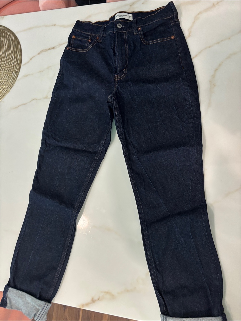 Abercrombie & Fitch Dark Indigo Boyfriend Jeans